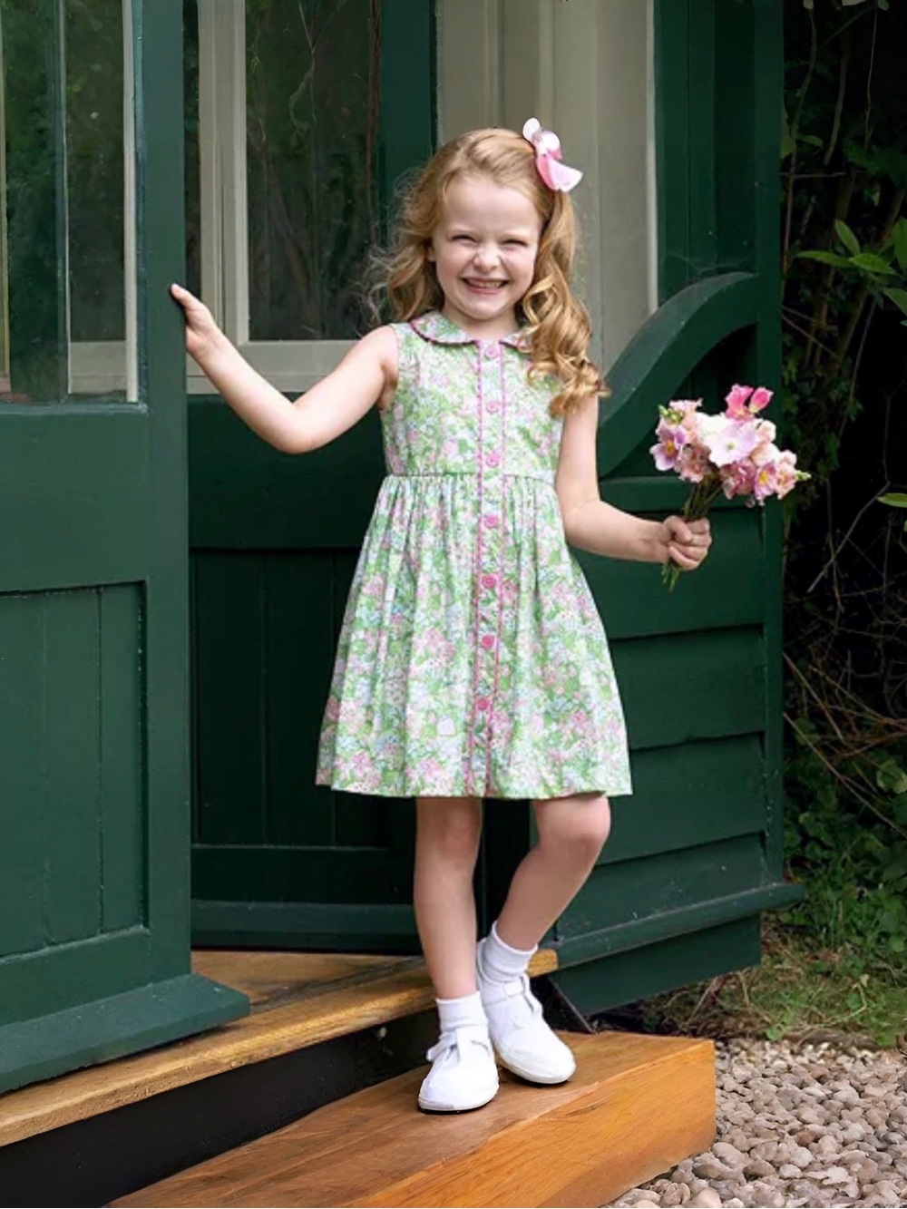 RACHEL RILEY GARDEN BUTTON-FRONT DRESS